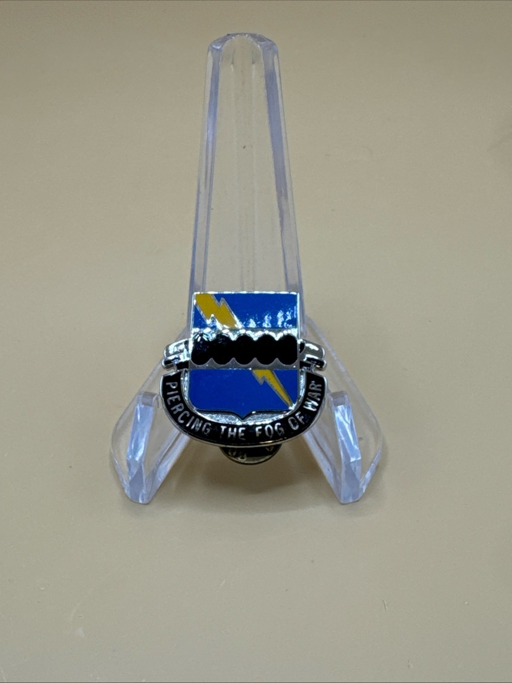 135th Military Intelligence Battalion Unit Crest pin - Piercing the Fog of war